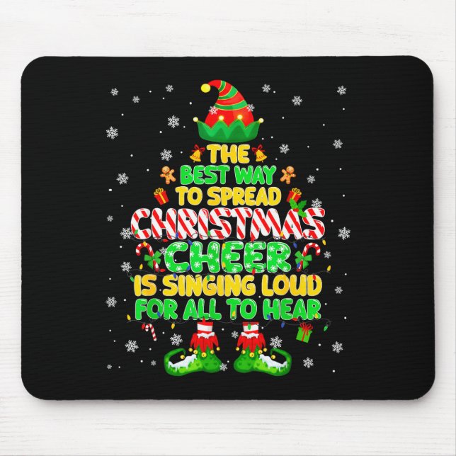 The Way To Spread Christmas Elf Xmas Boys Mens Kid Mouse Pad (Front)