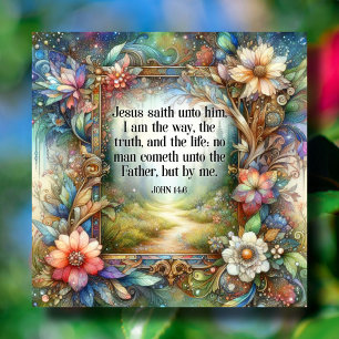 The Way Truth And Life Art Nouveau Floral Easter Holiday Card