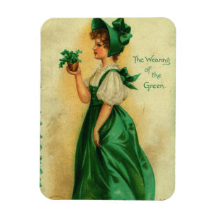 "The Wearing of the Green" vintage card, 1907 Magnet