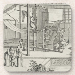 `The Weaving of Flower'd Silks', Two Women at Work Coaster