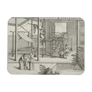 `The Weaving of Flower'd Silks', Two Women at Work Magnet
