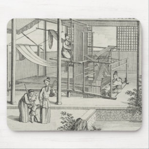 `The Weaving of Flower'd Silks', Two Women at Work Mouse Pad