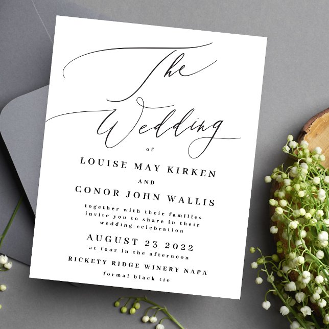 The Wedding Budget black on white Elegant Invite   (Creator Uploaded)