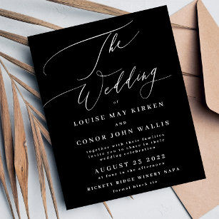 The Wedding Budget black on white Elegant Invite Flyer