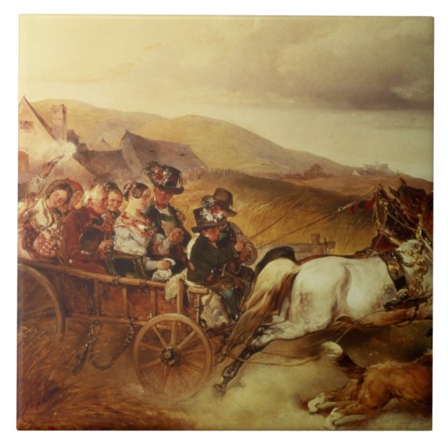 The Wedding Cart Ceramic Tile (Front)