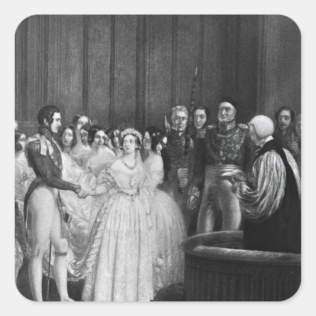 The wedding ceremony square sticker (Front)