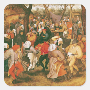 The Wedding Dance, 1607 Square Sticker