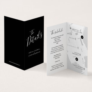 The wedding event details guest schedule map coral