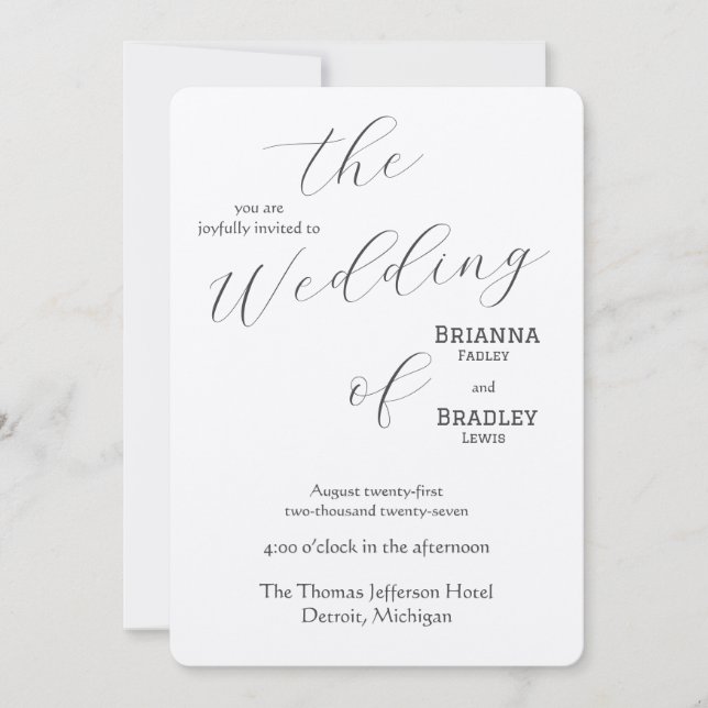 THE WEDDING Flat Wedding Invitation (Front)