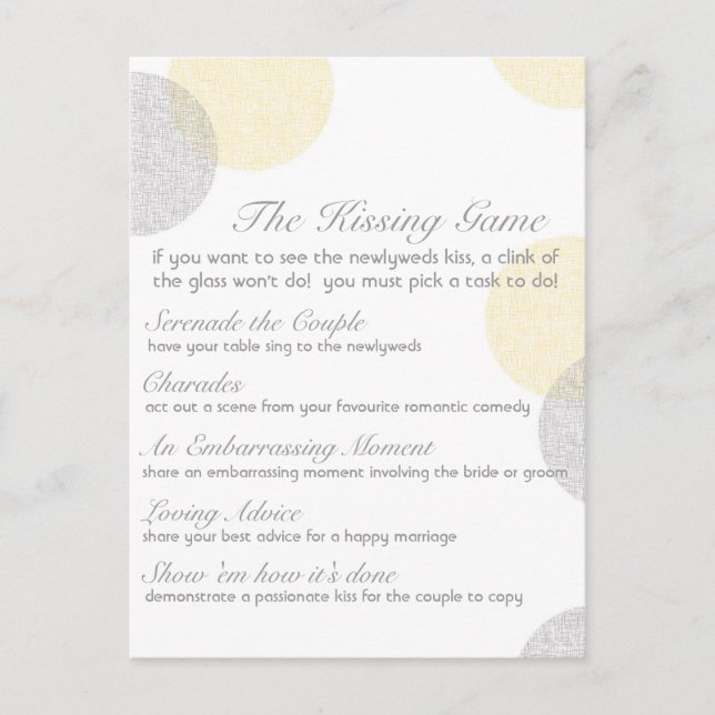 The Wedding Kissing Game Postcard (Front)