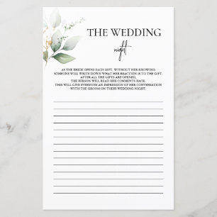 The Wedding Night Bridal Shower Greenery Game