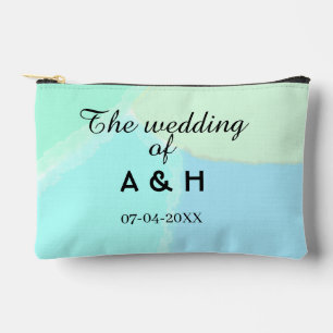 The wedding of add couple name initial letter date accessory pouch