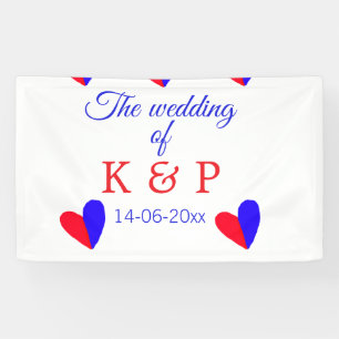 The wedding of add couple name initial letter date banner