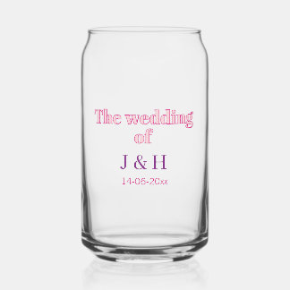 The wedding of add couple name initial letter date can glass