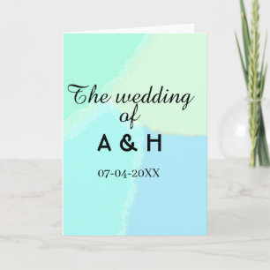 The wedding of add couple name initial letter date card