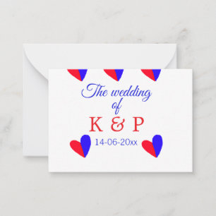 The wedding of add couple name initial letter date card