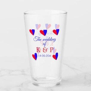 The wedding of add couple name initial letter date glass