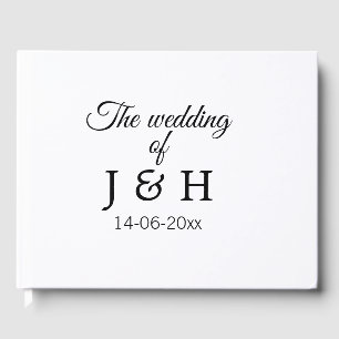 The wedding of add couple name initial letter date guest book