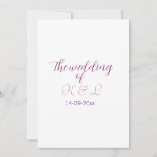 The wedding of add couple name initial letter date invitation