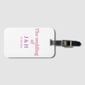 The wedding of add couple name initial letter date luggage tag