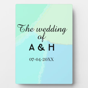 The wedding of add couple name initial letter date plaque