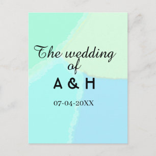 The wedding of add couple name initial letter date postcard
