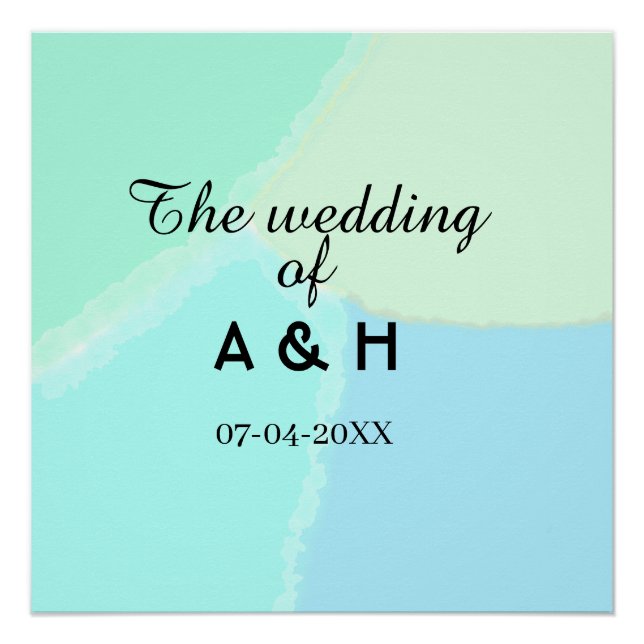 The wedding of add couple name initial letter date poster (Front)