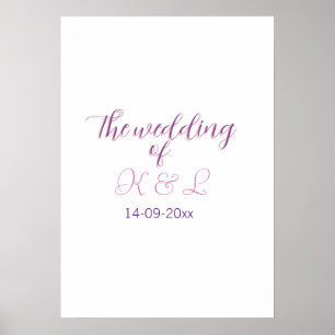 The wedding of add couple name initial letter date poster