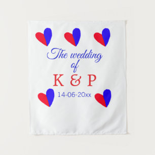The wedding of add couple name initial letter date tapestry