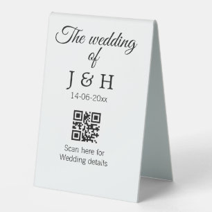 The wedding of add couple name QR code scan detail