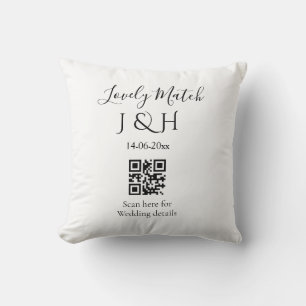 The wedding of add couple name QR code scan detail Cushion