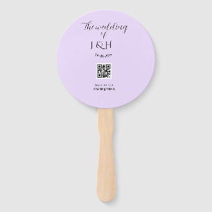 The wedding of add couple name QR code scan detail Hand Fan