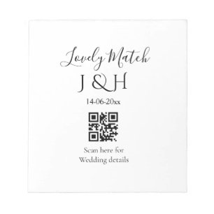 The wedding of add couple name QR code scan detail Notepad
