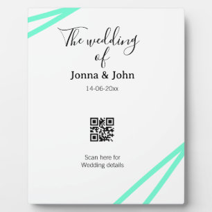 The wedding of add couple name QR code scan detail Plaque
