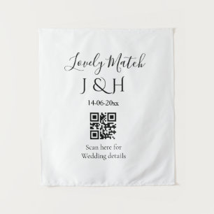 The wedding of add couple name QR code scan detail Tapestry