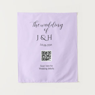 The wedding of add couple name QR code scan detail Tapestry