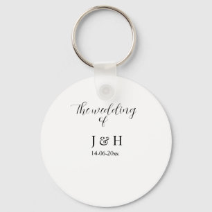 The wedding of add couple name simple minimal date key ring