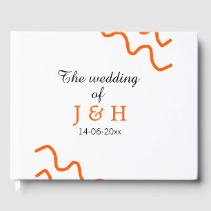 The wedding of add couple name terracotta black guest book