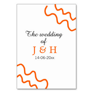 The wedding of add couple name terracotta black table number
