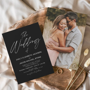 The Wedding of Black White Modern Typography Invitation