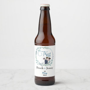 The wedding of blue lovers beer bottle label