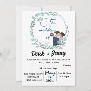 The wedding of blue lovers invitation