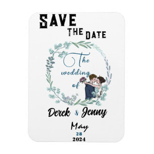 The wedding of blue lovers magnet