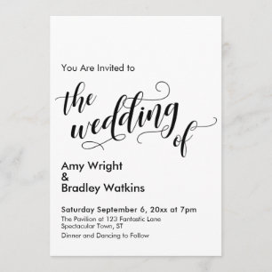 The Wedding of Chic Typography Simple Wedding Invitation
