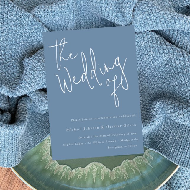 The Wedding of: Dusty Blue Modern Wedding Invitation (Creator Uploaded)