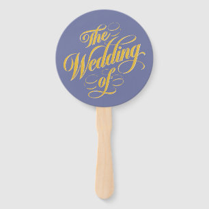 The Wedding of Elegance: Blueberry and Sunshine Hand Fan