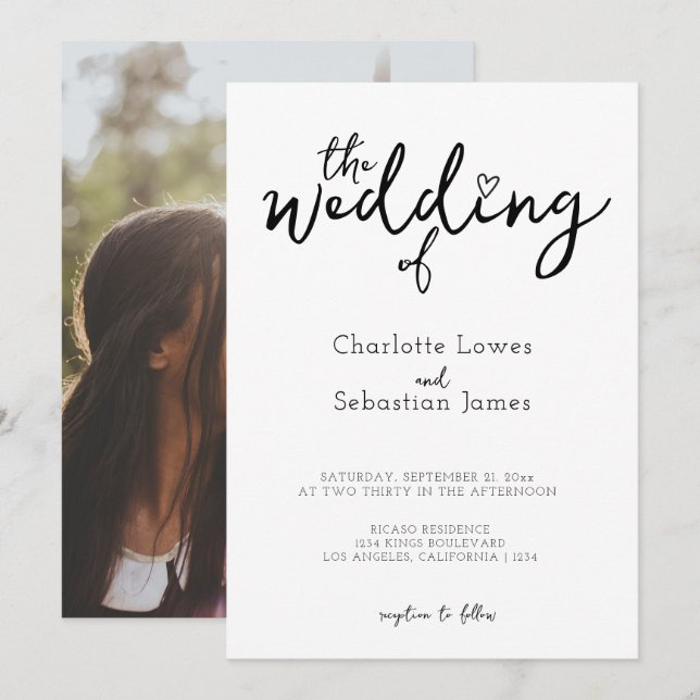 The Wedding of Minimalist Invitation (Front/Back)