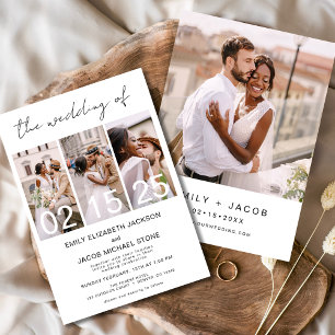 The Wedding of Minimalist Photo Collage Simple Invitation