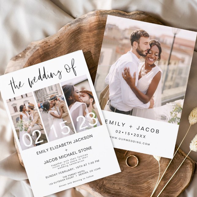 The Wedding of Minimalist Photo Collage Simple Invitation (Creator Uploaded)