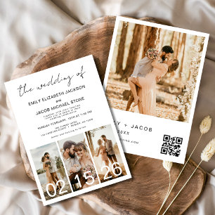 The Wedding of Minimalist QR code Simple Invitation